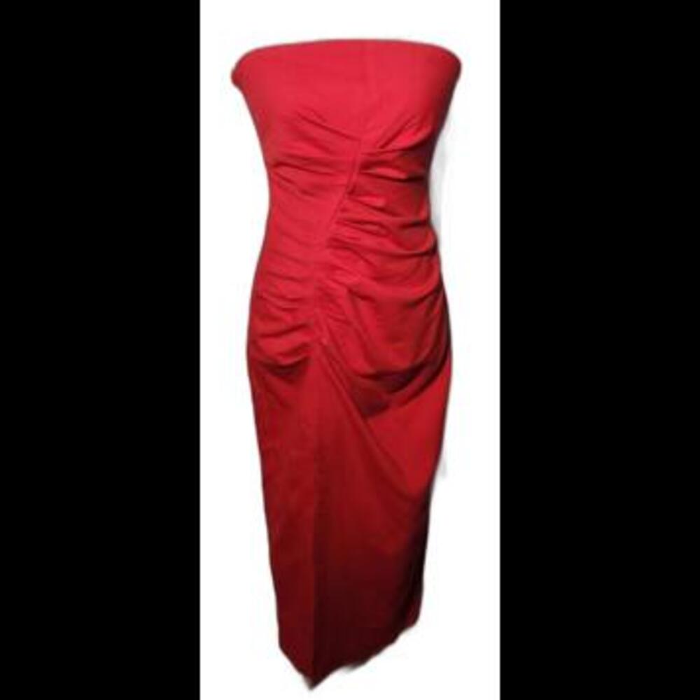 (GB12) Zara Red Strapless Dress, M